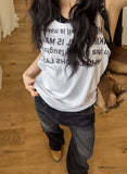 Hua Half Lettering Semi Overfit Sleeveless