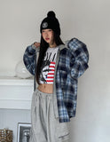Anderson Check Layered Hood Zip Up