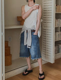 Luffy cut bermuda denim pants