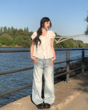 Tero Double Back Pocket Embossed Denim Pants