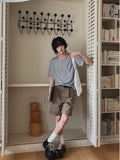 [LANARCH] Stripe U-Neck Short Sleeve T-Shirt