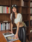 MUSE Lace Puff Crop Short Sleeve