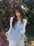 Tessie See-through Ribbed Round Cardigan