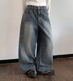 Melsen washing cut wide denim pants