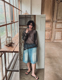 Confuse shine see-through knit