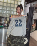 22 Cutting Off-Shoulder Sweatshirt