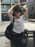 Ajin Check Summer Hood String Shirt