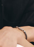 (W) Curve Box Antique Chain Bracelet