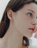 H Edition Silver Off-Drop Hoop Earrings