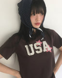 USET USA Vintage Patch Short Sleeve T-Shirt