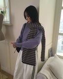 Suding Stripe Knit Muffler