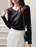 Delo Shirring Unbalanced Drape Knit