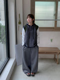 Deranki Stripe Over Hood Knit Vest