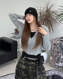 Tinen dart cropped hooded zip-up