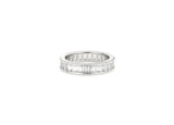 Essence Silver (W) Channel Baguette Tennis Ring White