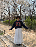 Catst Number Printing Crop Sweatshirt