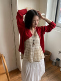 [BAONHAUS] Korine Flower Shirring Sleeveless Blouse