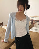 Maylin Lace V-neck See-through Cardigan