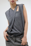 Flap layered sweater vest