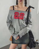 22 Star Print Boat Neck Long Sleeve