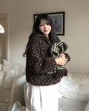 Sage Dot Boucle Hood Zip-Up