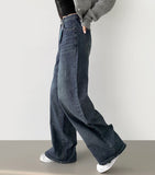 Full Span Banding Basic Wide Simple Denim Pants