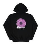 White Purple Daisy Flower Smile Hoodie