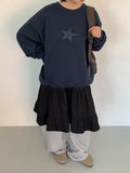 [Unisex] Lil Tough Star Check Round Over Sweatshirt