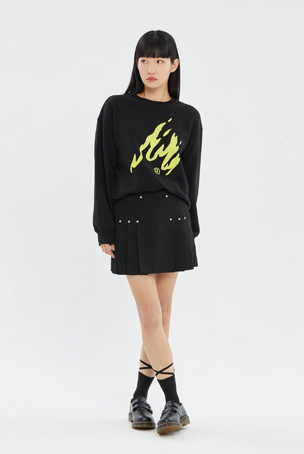 ROMANTIC CROWN★Unisex★ BLAZE LOGO CREWNECK_2色♪ ROMANTIC CROWN (ロマンティック クラウン) - ブレイズロゴ