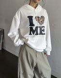 Love Leopard Lettering Hoodie