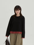 [BAONHAUS] Mebeuni Check Frill Layered Long Sleeve Tee