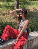 [U-BASIC] Basic Baldy Ribbed Crop Mango Sleeveless