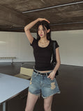 Bohemian Fringed Short Denim Pants