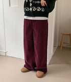 Vominde corduroy color wide pants
