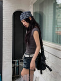 [U-BASIC/1+1] Roundy Slim U-neck Cap Sleeve Short Sleeve