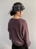 Shinpori Stripe V-Neck Knit Sweatshirt