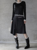 Stripe Unbalanced Skirt