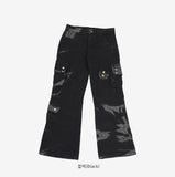 Glitch washing denim pants