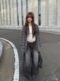 Petal Vintage Sand Washing Denim Wide Pants
