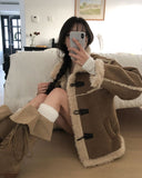 Semu lace-up fold long boots