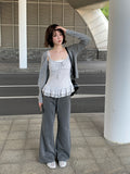 Surin Flower Frill Cardigan Sleeveless Set