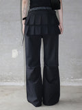 Pleated Wrap Skirt Bootcut Pants