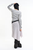 Nina wave unbalanced banding wrap skirt