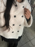 Boker Two Button Fluffy No Collar Fur Jacket