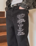 Aubert Lettering Wide Denim Pants