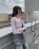 Lilac Slim Ribbed Crop Cardigan