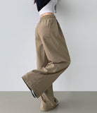Hem Snap Folding Balloon Wide Banding Pants