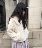 Lanne Shearling Collar Short Fur Jacket