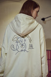 Peace Moment Embroidered Hood Zip-Up