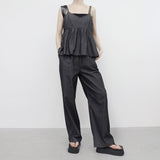 Breo denim sleeveless + denim pants set